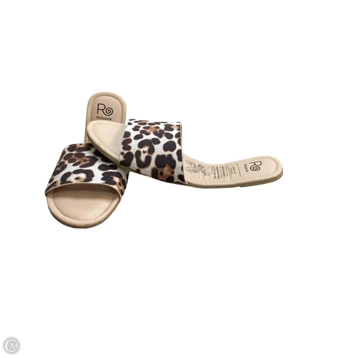 Sandals Flats By Clothes Mentor In Animal Print, Size: 9.5