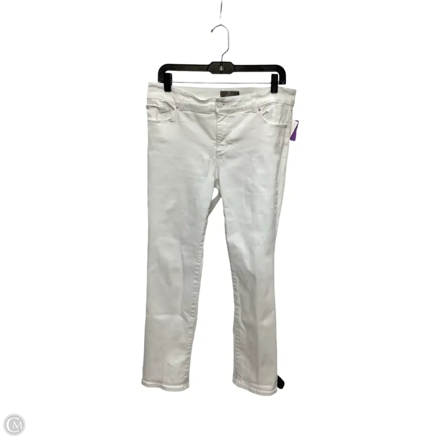 Jeans Skinny By Chicos In White Denim, Size: M
