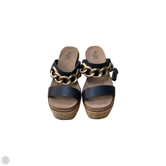 Sandals Heels Wedge By Corkys In Black, Size: 10