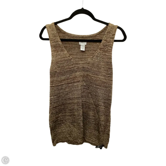 Blouse Sleeveless By Chicos In Gold, Size: L
