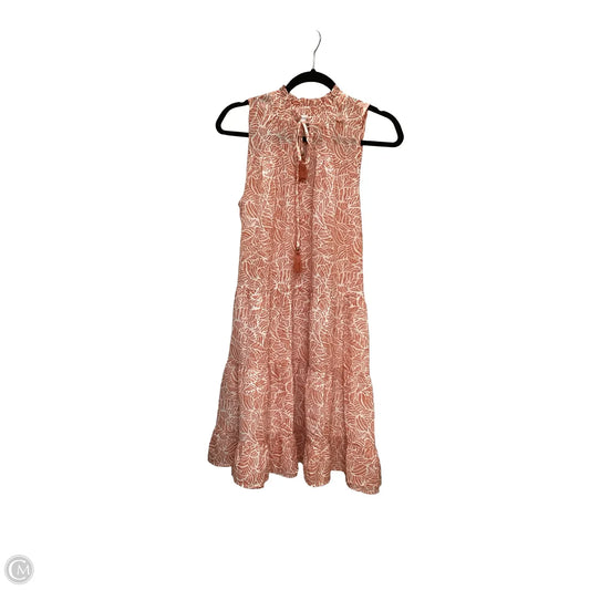 Dress Casual Short By Emily Daniels In Orange & White, Size: M