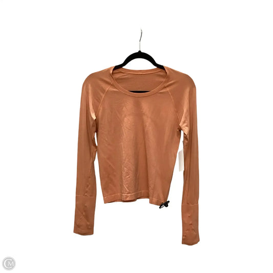 Athletic Top Long Sleeve Crewneck By Lululemon In Orange, Size: 8