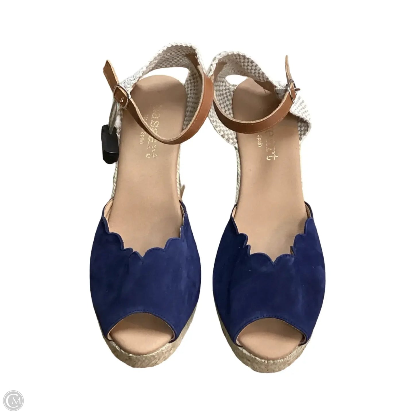 Sandals Heels Wedge By Clothes Mentor In Navy, Size: 9.5