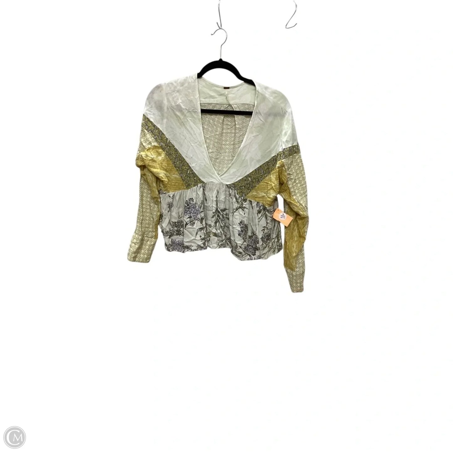 Top Long Sleeve By Free People In Yellow, Size: S