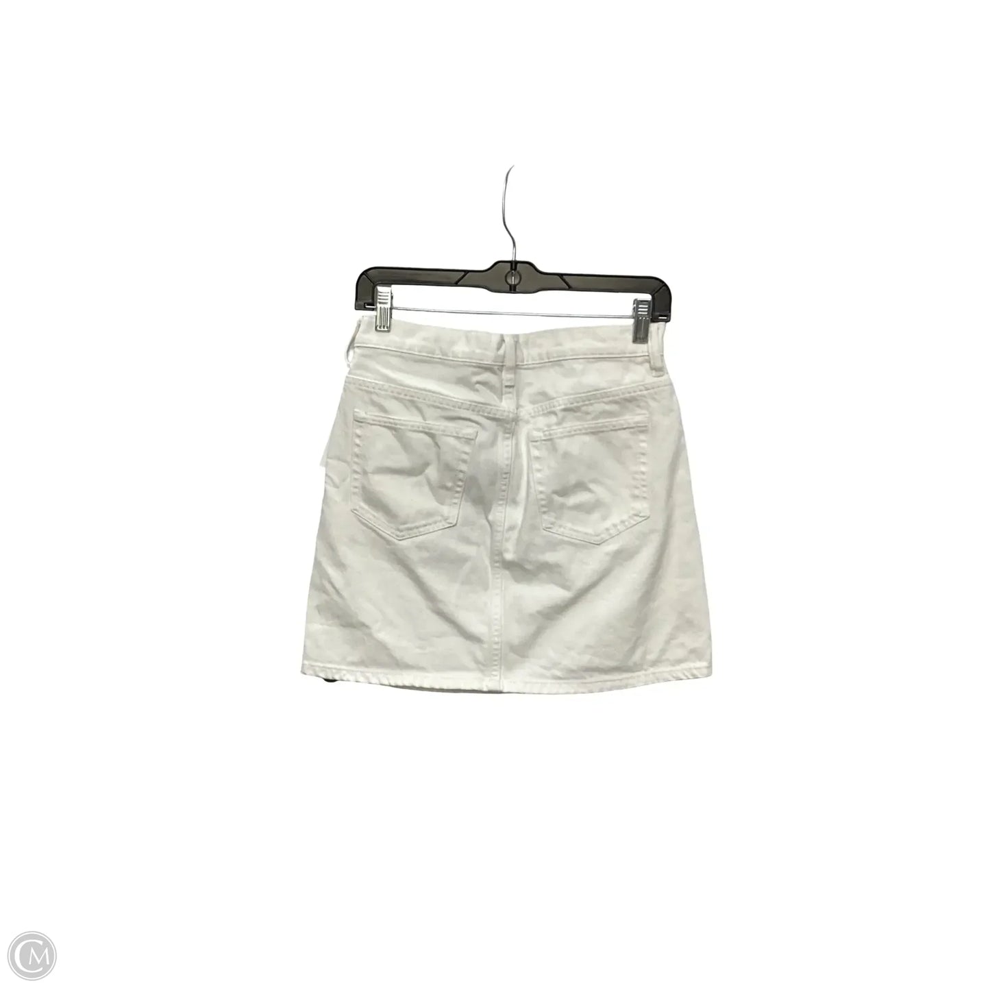 Designer Skirt Mini & Short By Everlane In White Denim, Size: 2