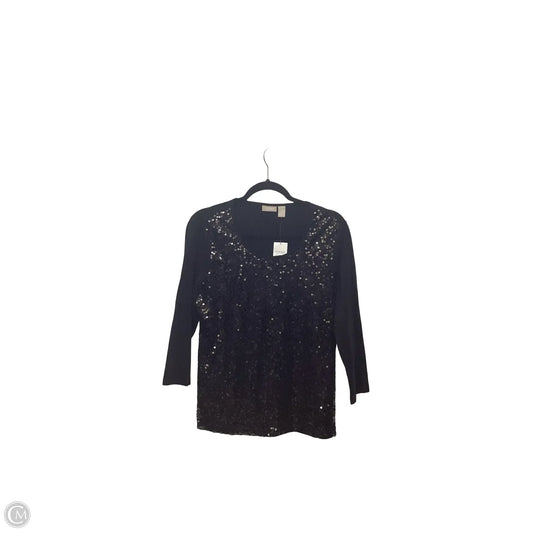Blouse Long Sleeve By Chicos In Black, Size: M
