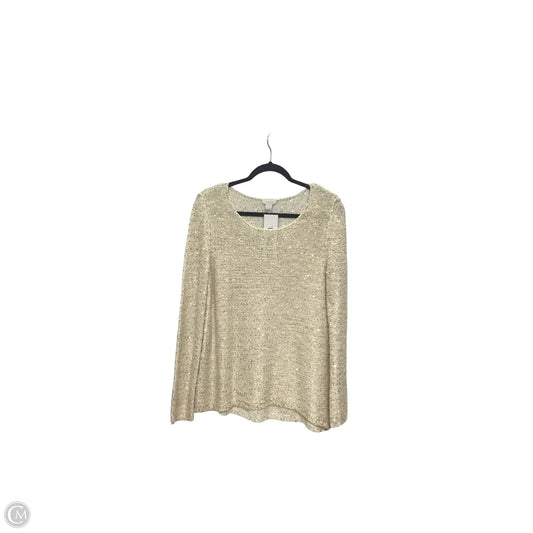 Blouse Long Sleeve By Chicos In Beige, Size: M