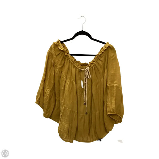 Blouse 3/4 Sleeve By Free People In Yellow, Size: S