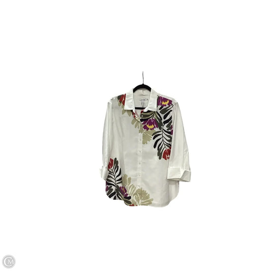 Blouse Long Sleeve By Chicos In White, Size: Xl