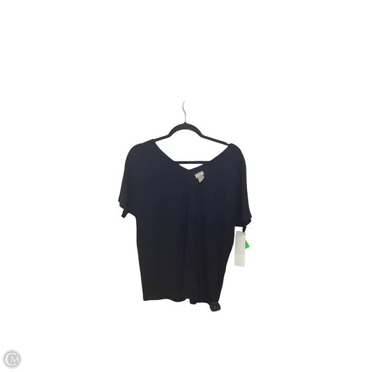 Blouse Short Sleeve By Chicos In Black, Size: M