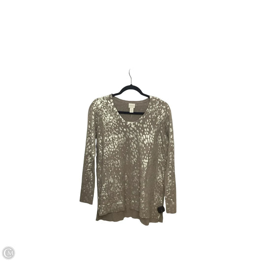 Blouse Long Sleeve By Chicos In Animal Print, Size: M