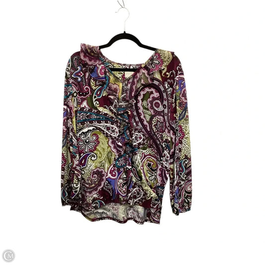 Top Long Sleeve By Chicos In Multi-colored, Size: L