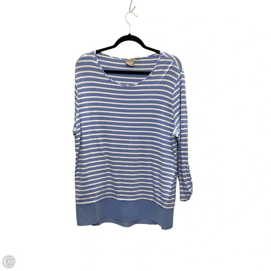 Top Long Sleeve By Chicos In Blue, Size: Xl