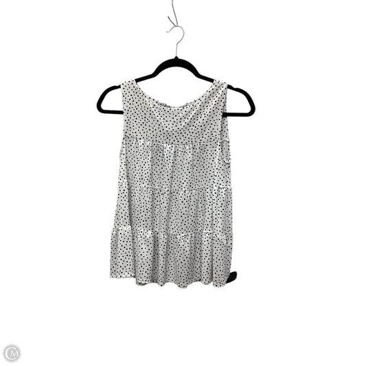 Top Sleeveless By Monteau In Polkadot Pattern, Size: S