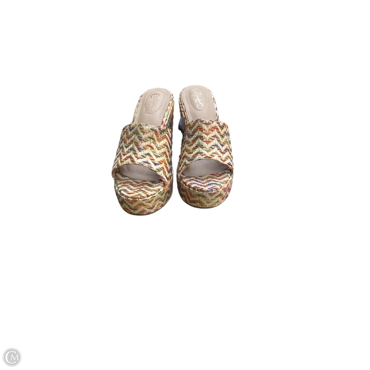 Sandals Heels Block By Cato In Multi-colored, Size: 8