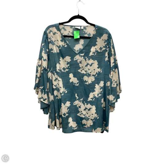Top Short Sleeve By New Directions In Blue, Size: Xl