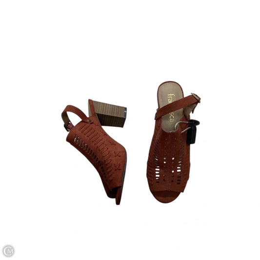 Shoes Heels Block By Francesca's In Brown, Size: 7