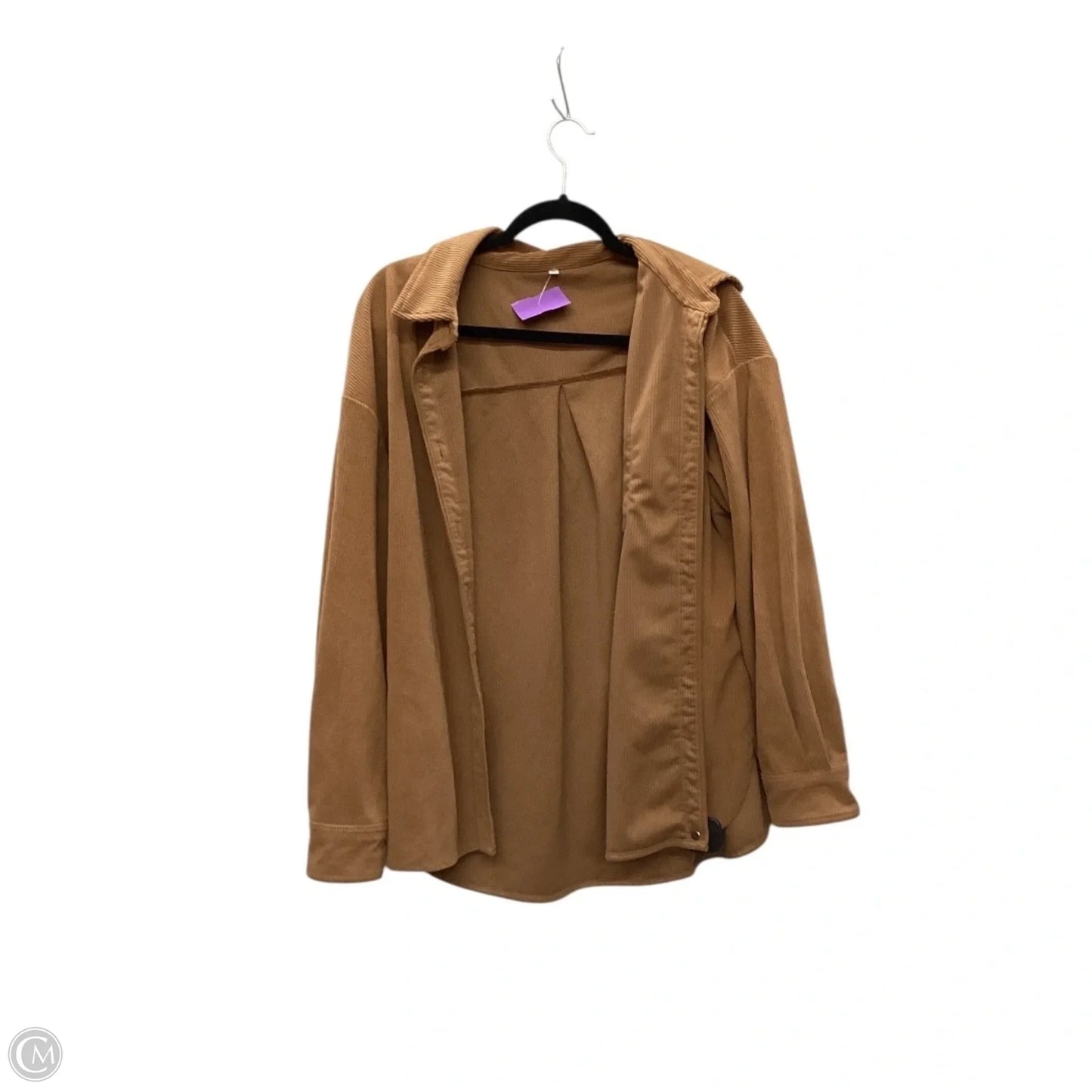 Jacket Shirt By Clothes Mentor In Brown, Size: L