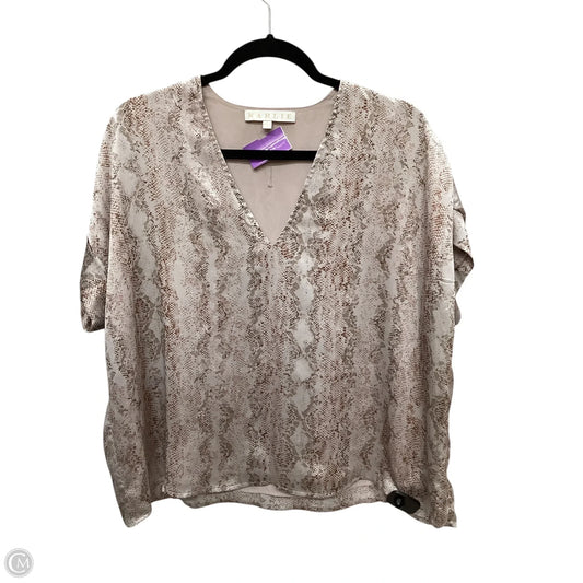 Top Short Sleeve By Karlie In Snakeskin Print, Size: S