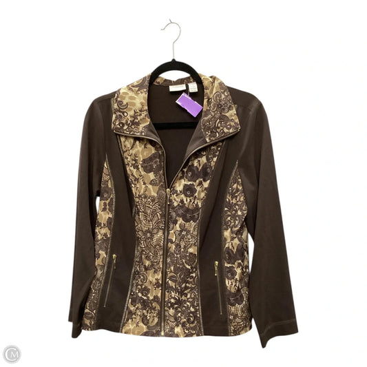 Jacket Windbreaker By Zenergy By Chicos In Brown, Size: M