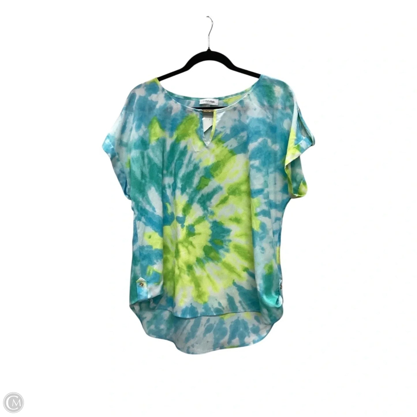 Top Short Sleeve By Calvin Klein In Blue, Size: L