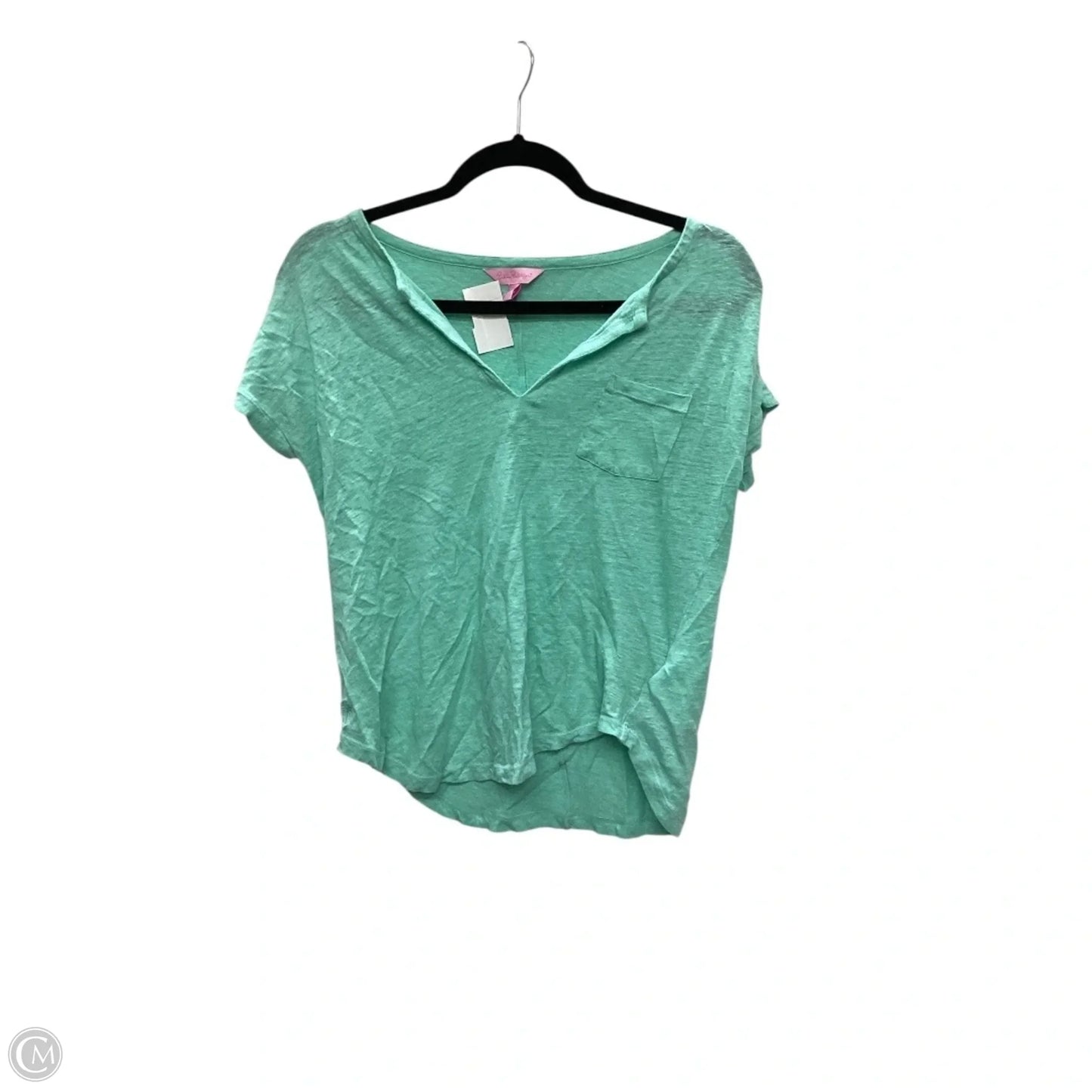 Top Short Sleeve Designer By Lilly Pulitzer In Green, Size: S