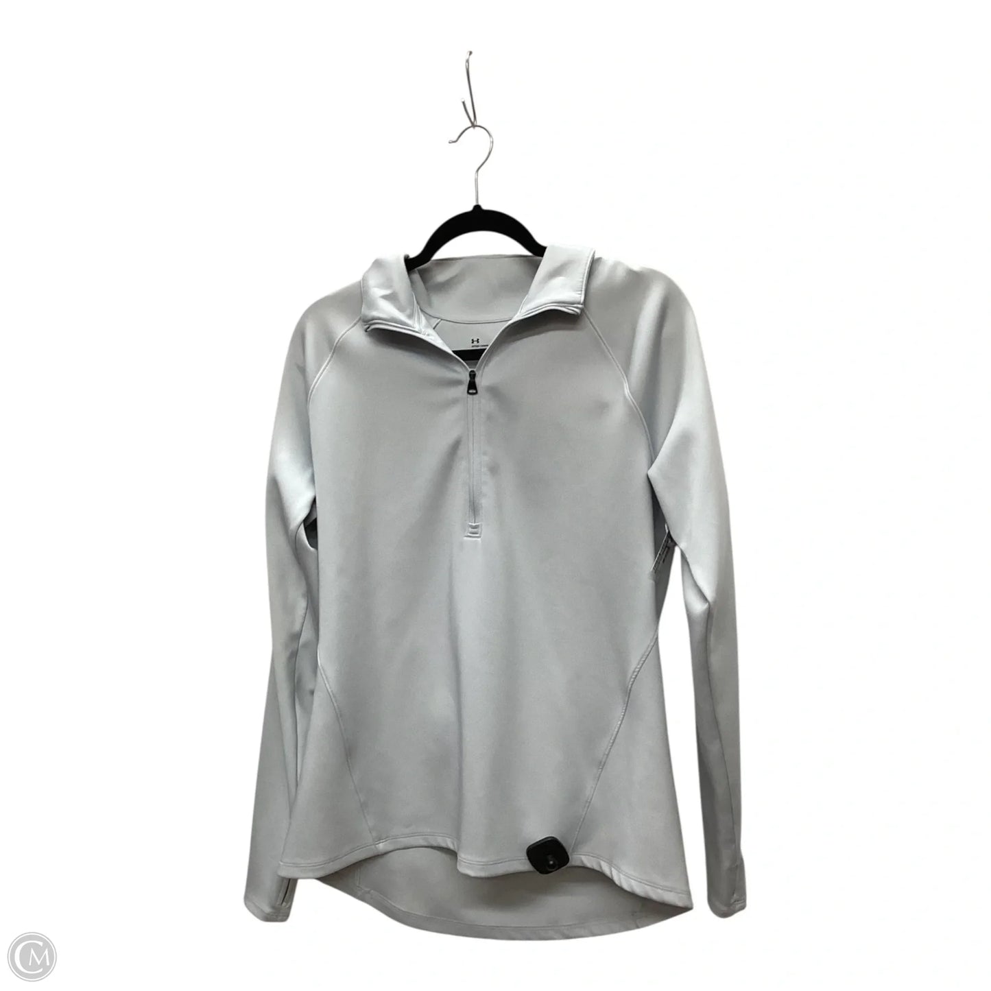 Athletic Top Long Sleeve Collar By Under Armour In Grey, Size: Xl