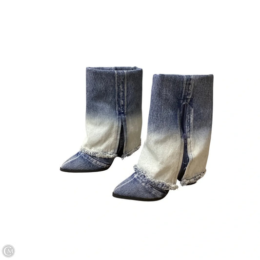 Boots Ankle Heels By Wild Fable In Blue Denim, Size: 9