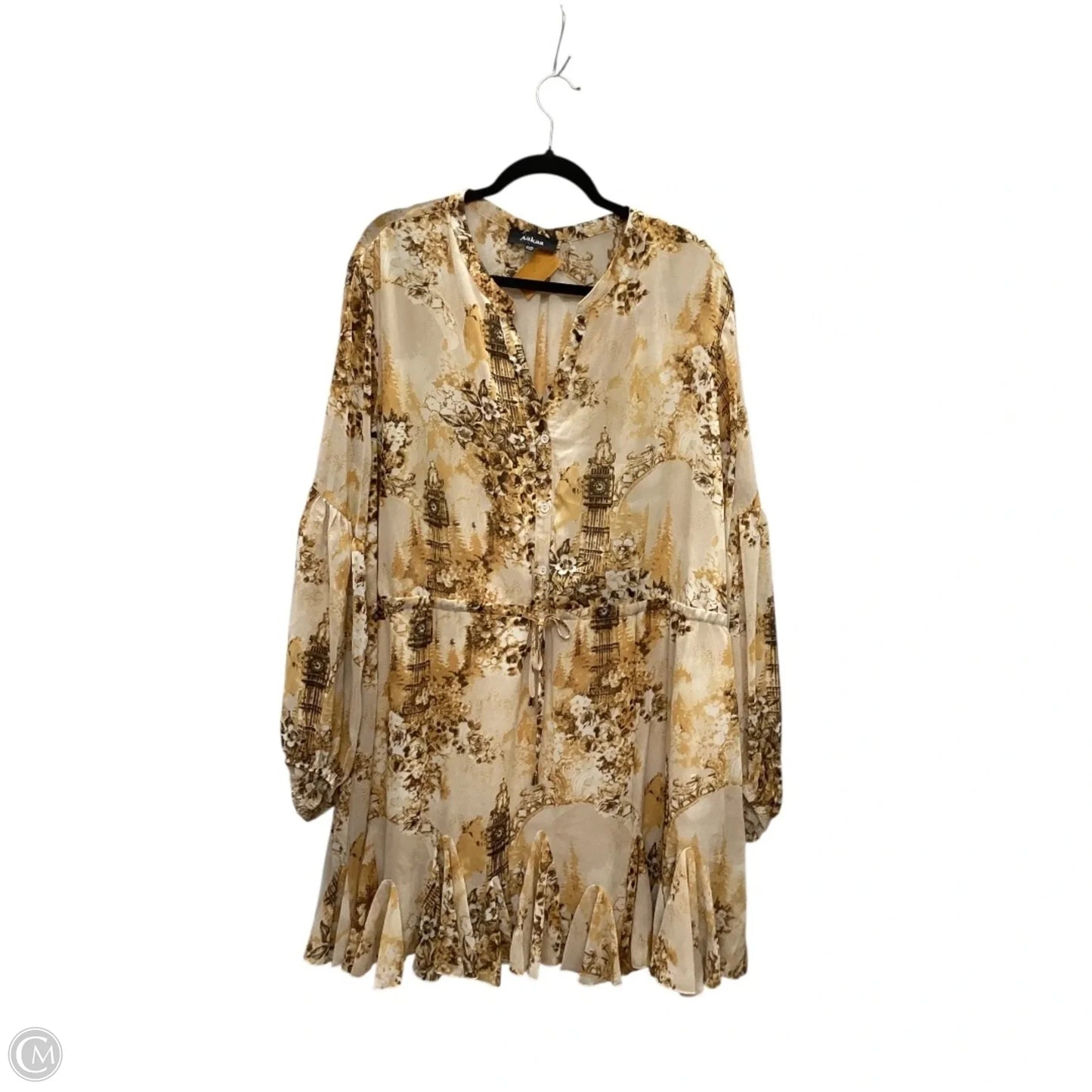 Dress Casual Short By Aakaa In Yellow, Size: 3x