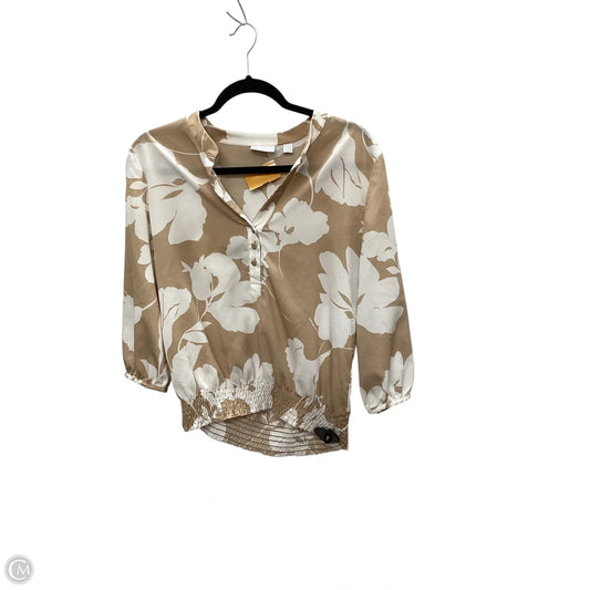 Top Long Sleeve By New York And Co In Tan, Size: S
