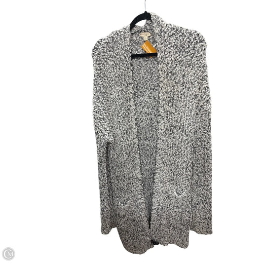 Sweater Cardigan By Hem & Thread In Black & White, Size: L