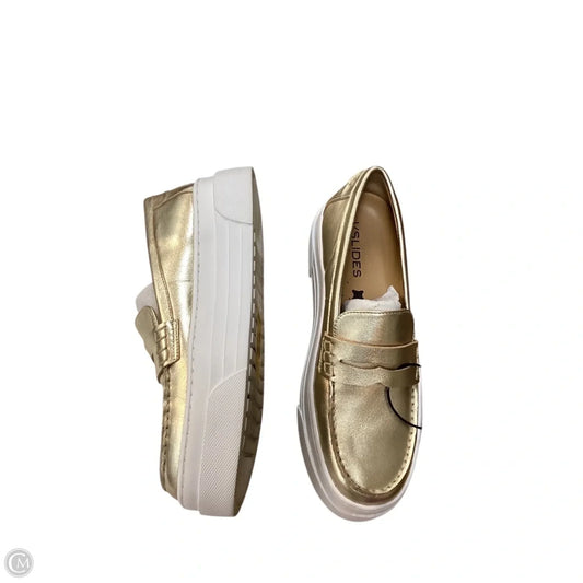 Shoes Flats By J Slides In Gold, Size: 8