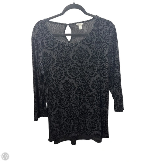 Top Long Sleeve By Cato In Black, Size: L