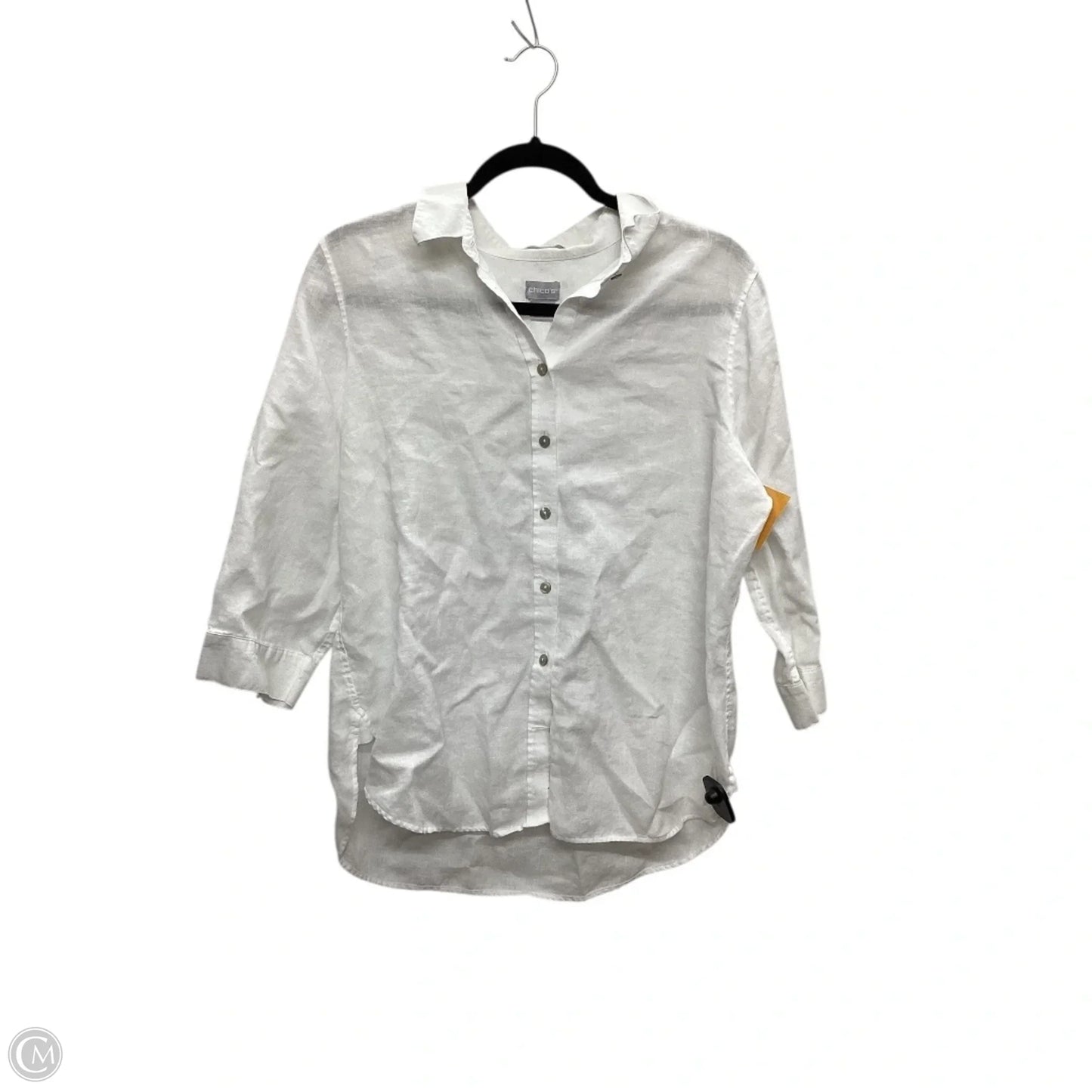 Top Long Sleeve By Chicos In White, Size: M