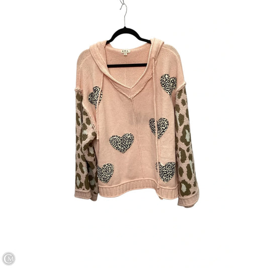 Sweatshirt Hoodie By Pol In Pink, Size: L