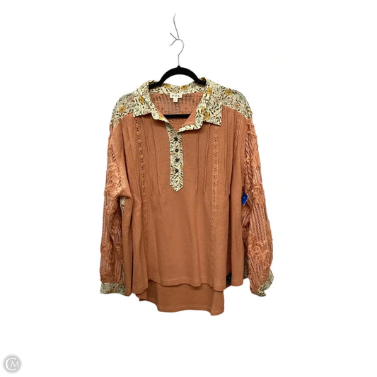 Top Long Sleeve By Pol In Orange, Size: L