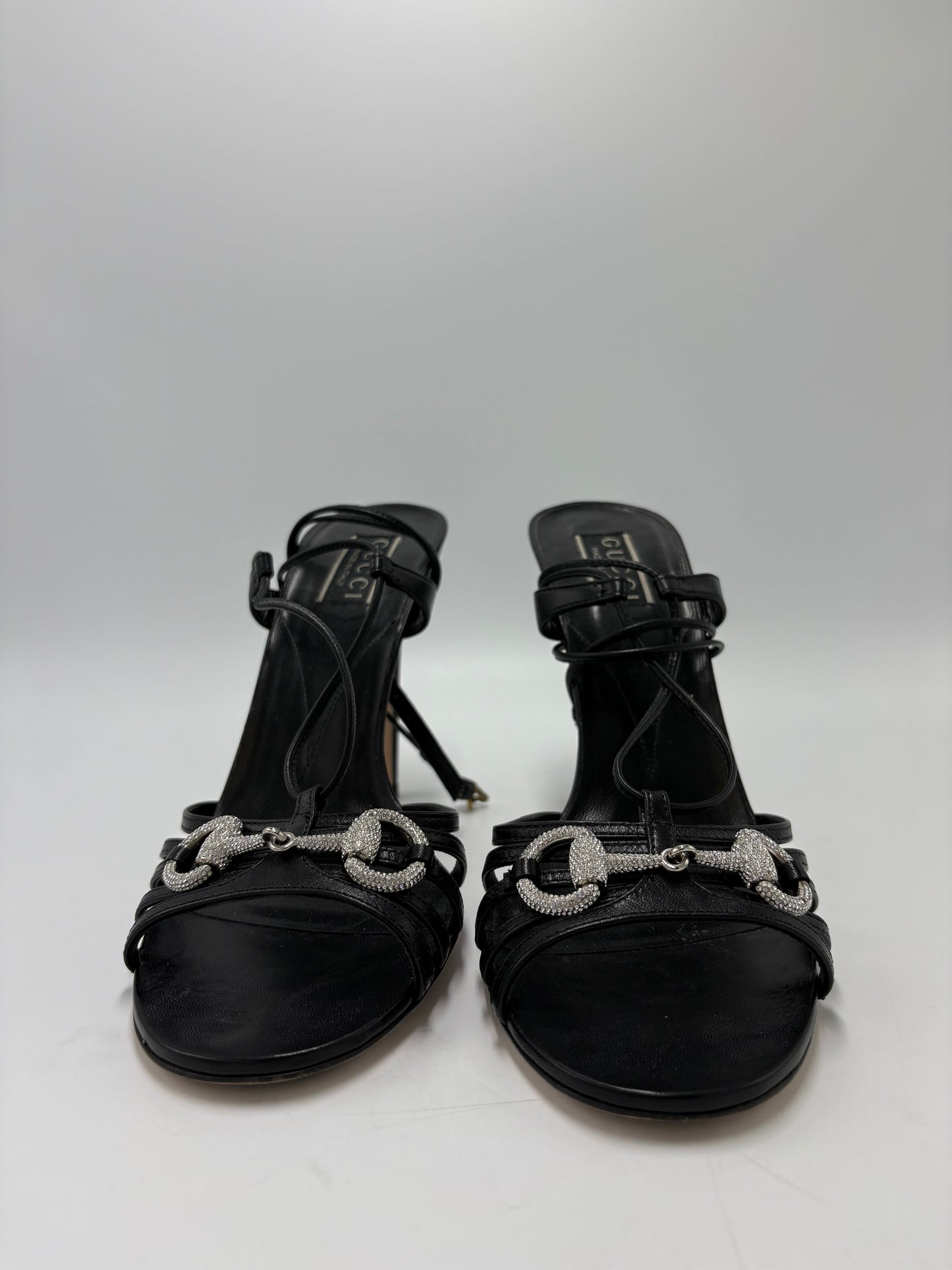 Gucci Malaga Kid Crystal  Horsebit Luxury Shoes, Size: 9 (39)