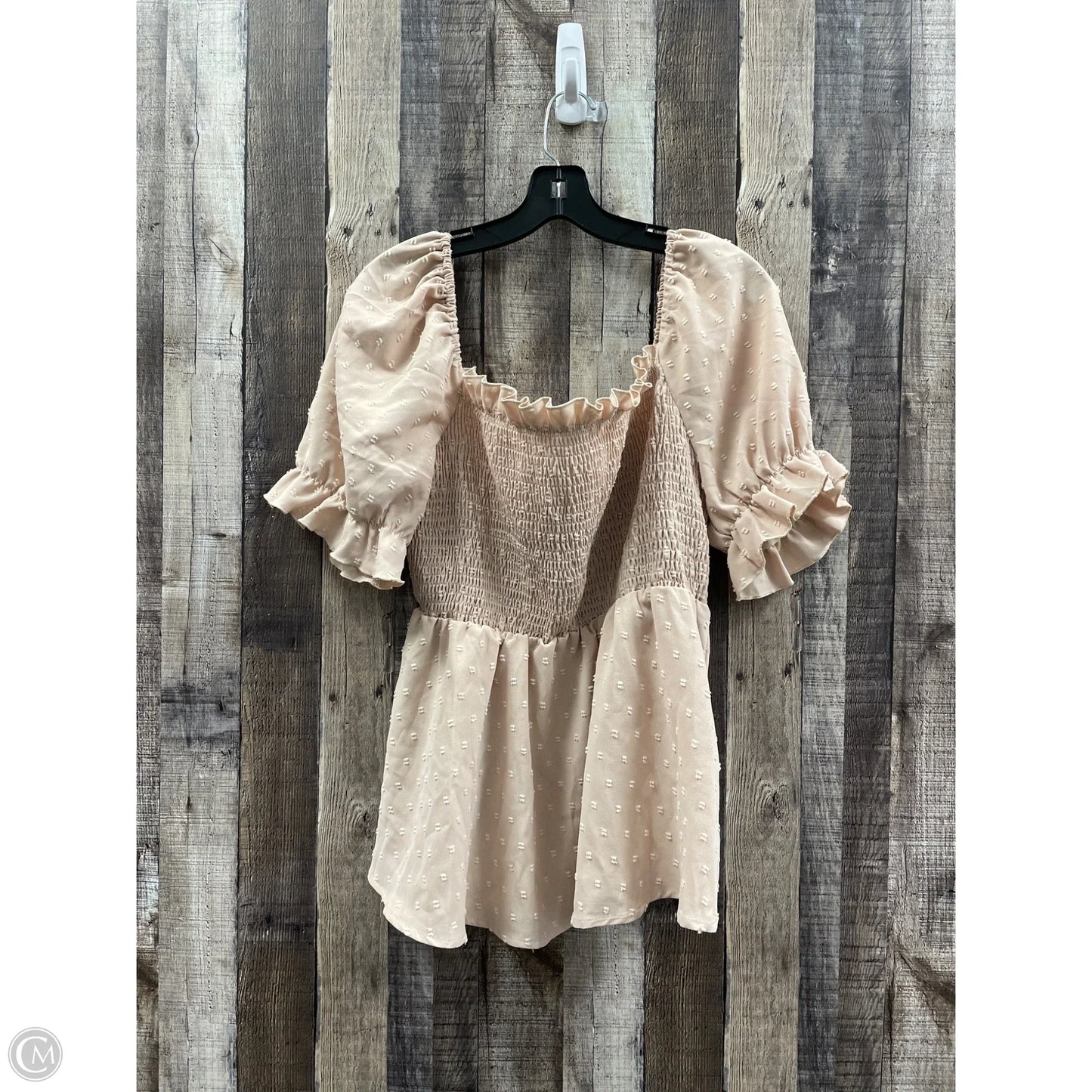 Top Short Sleeve By Shein In Brown, Size: Xl