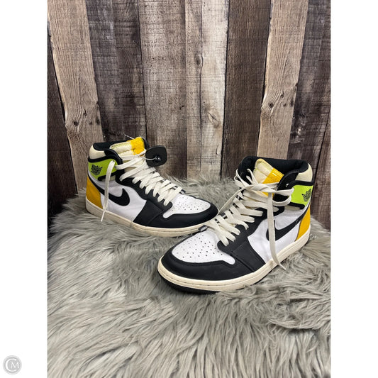 Shoes Athletic By Nike In White & Yellow, Size: 10