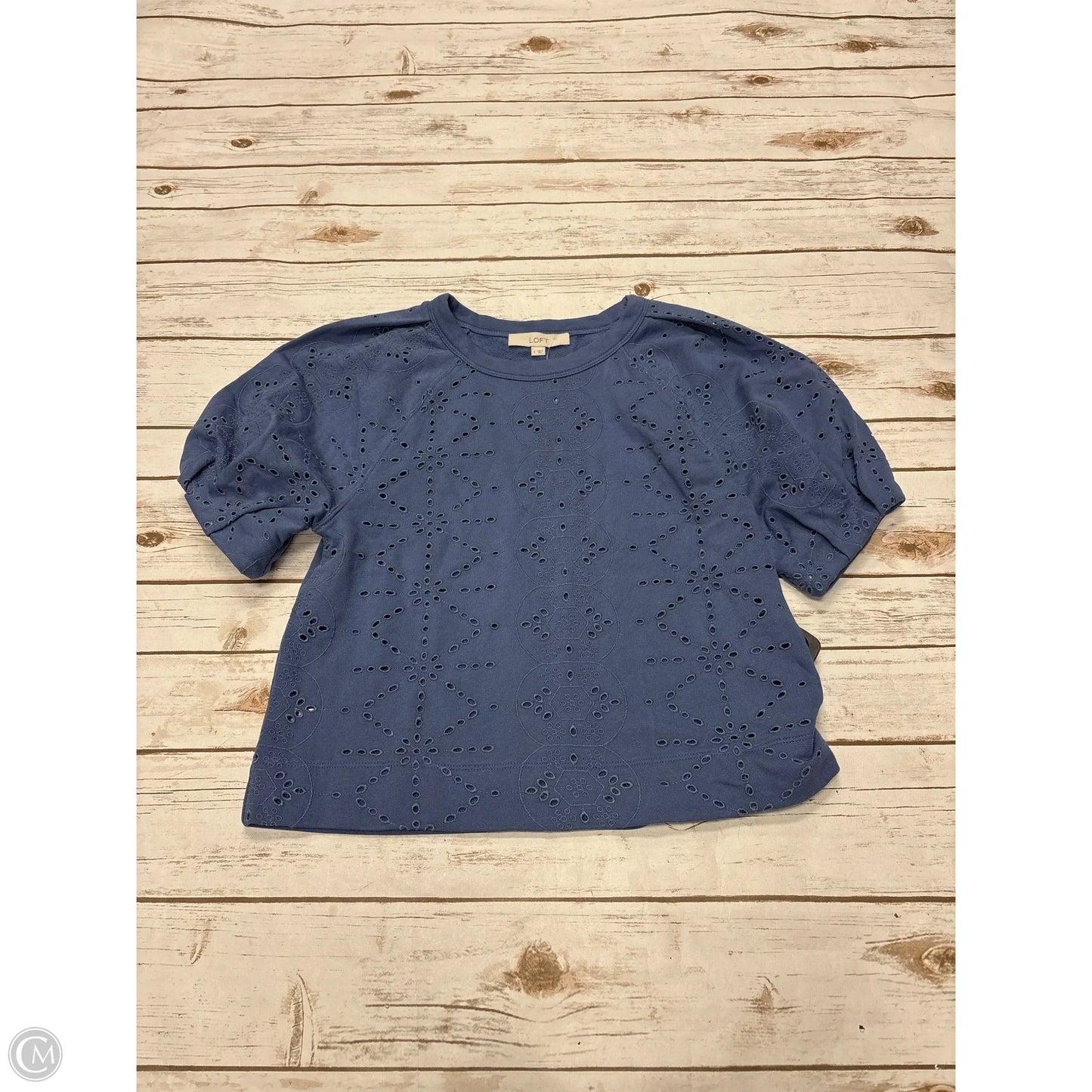 Top Short Sleeve By Loft In Blue, Size: S