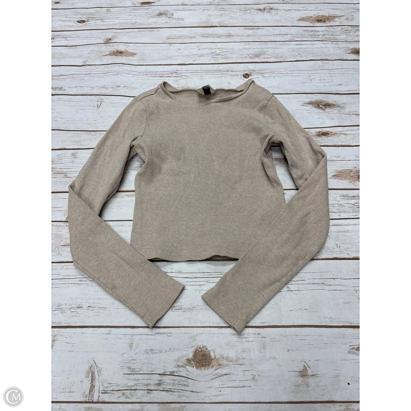 Top Long Sleeve By Universal Thread In Tan, Size: S
