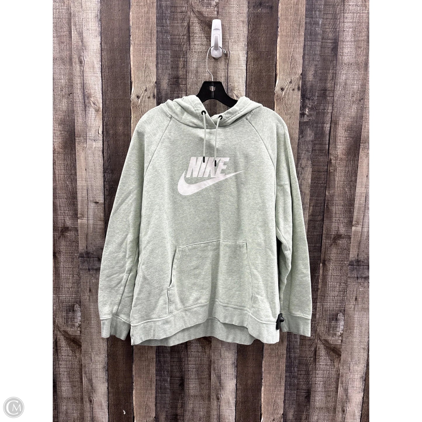 Sweatshirt Hoodie By Nike In Green, Size: Xl