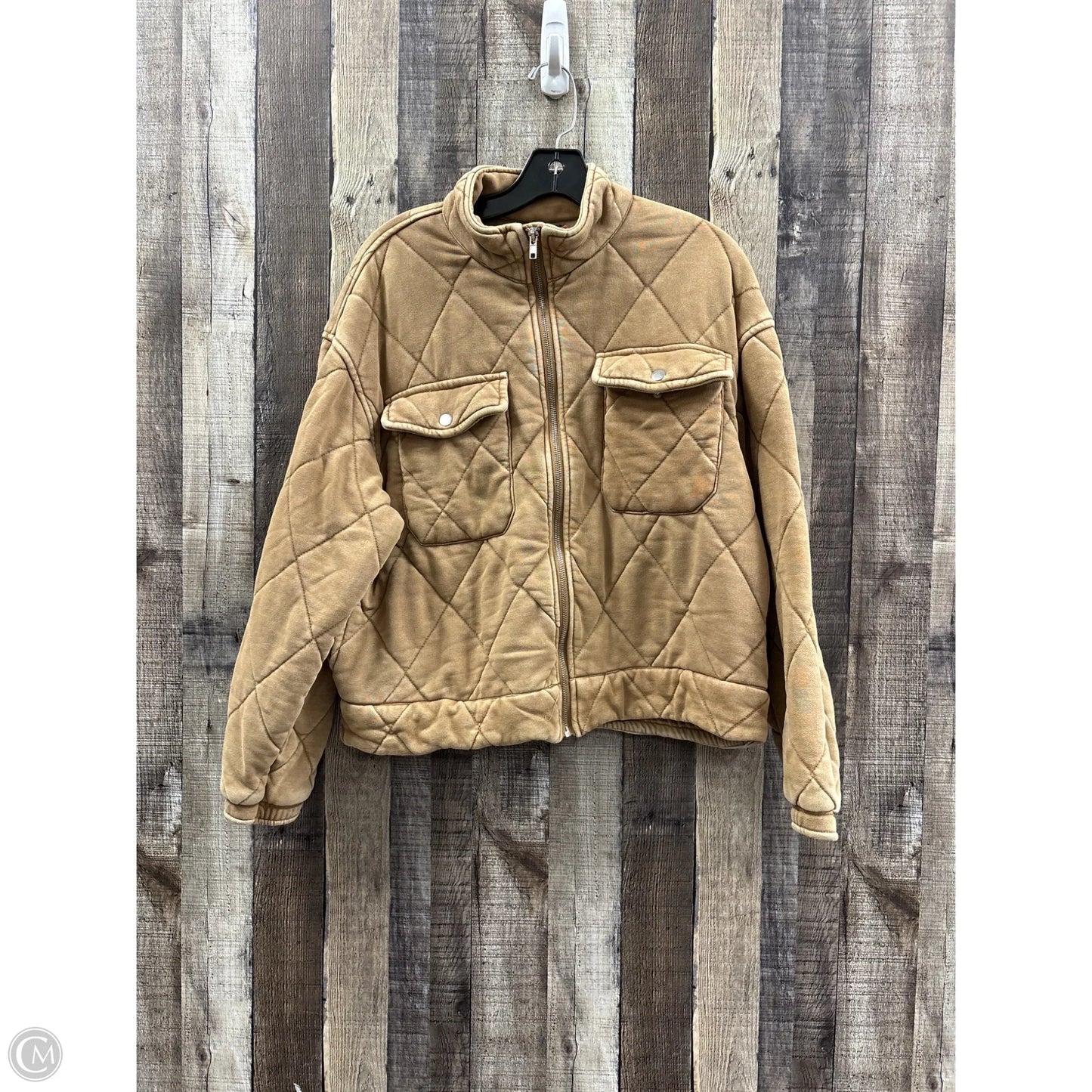 Jacket Puffer & Quilted By Forever 21 In Tan, Size: M