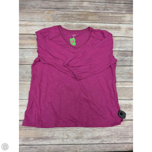 Top Long Sleeve By St Johns Bay In Pink, Size: Xl