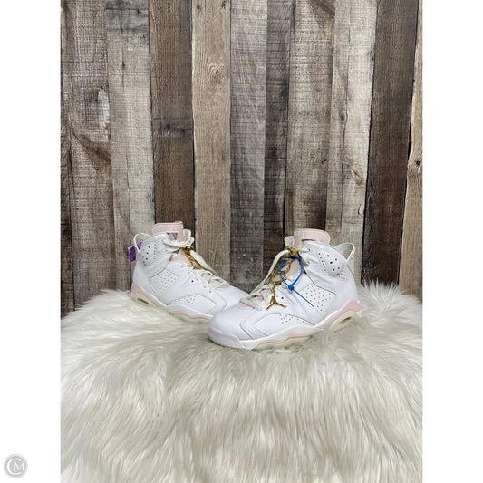 Shoes Luxury Designer By Jordan In White & Yellow, Size: 9
