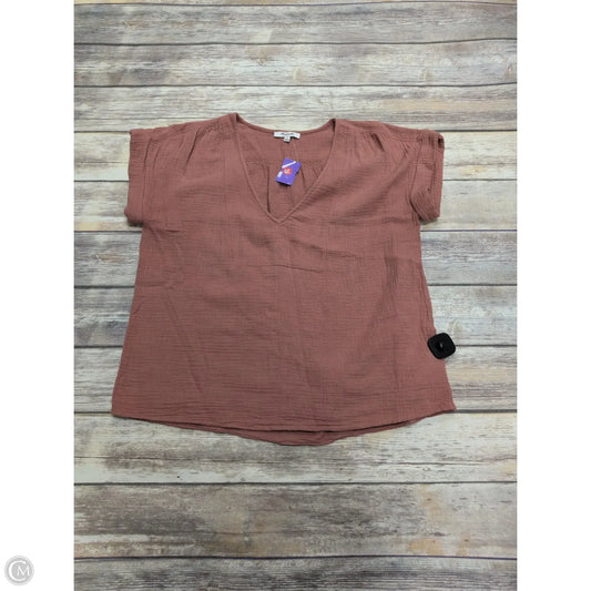 Top Short Sleeve By Madewell In Mauve, Size: S