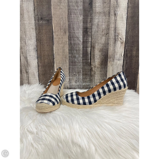 Shoes Heels Wedge By J. Crew In Blue & White, Size: 6.5
