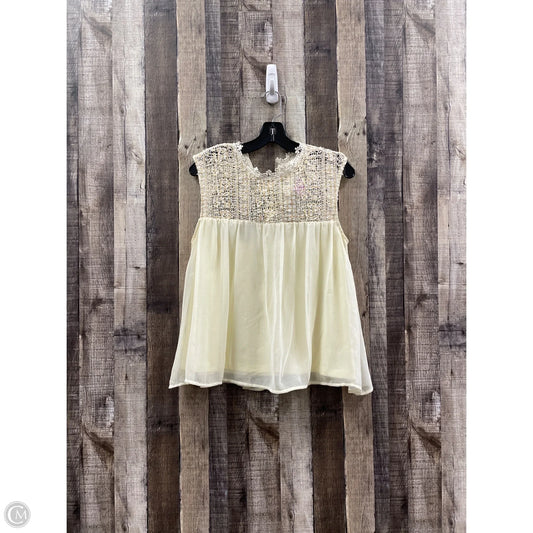 Top Sleeveless By Freeway In Cream, Size: M