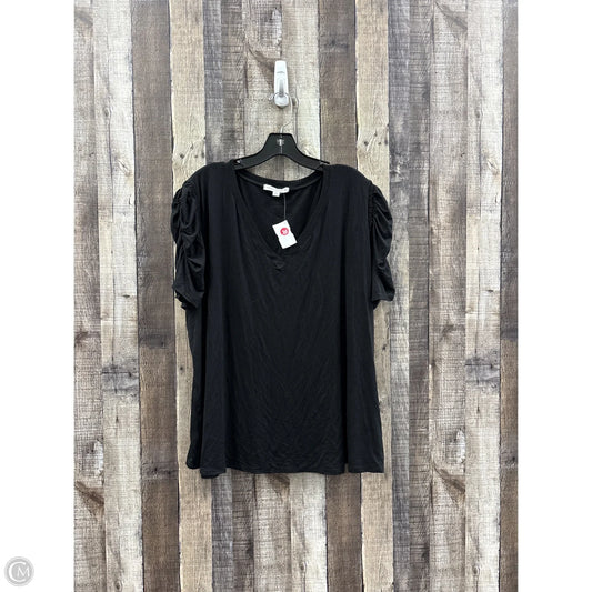 Top Short Sleeve By Green Envelope In Black, Size: 3x