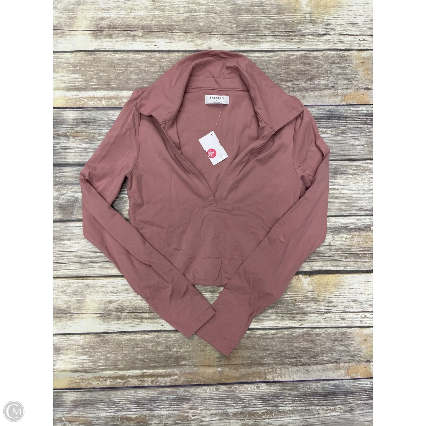 Top Long Sleeve By Babaton In Pink, Size: S